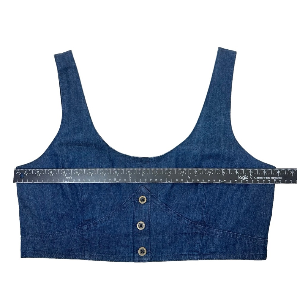 Banana Republic Denim Corset Crop Top Size 14 Western Rodeo Cowgirl Ranch - Picture 5 of 8